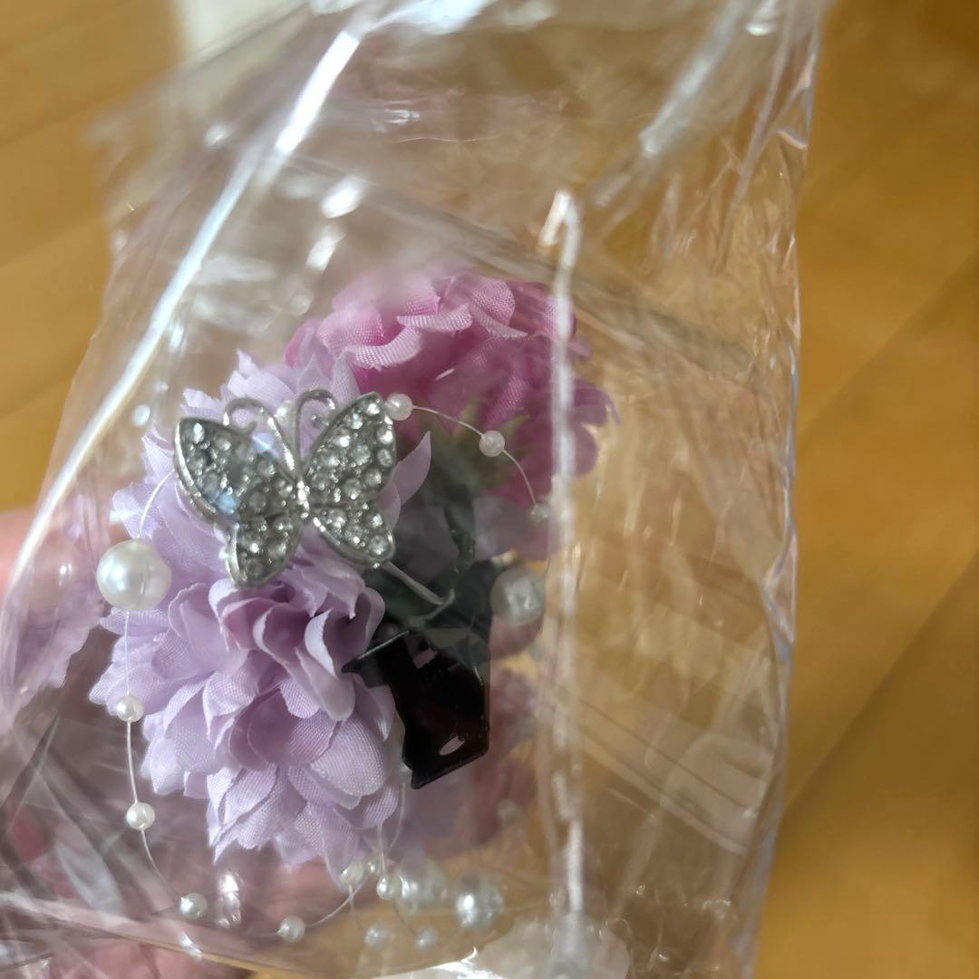 美品　キャサリンコテージ　着付け簡単レース袴　肌襦袢　髪飾りセット160cm