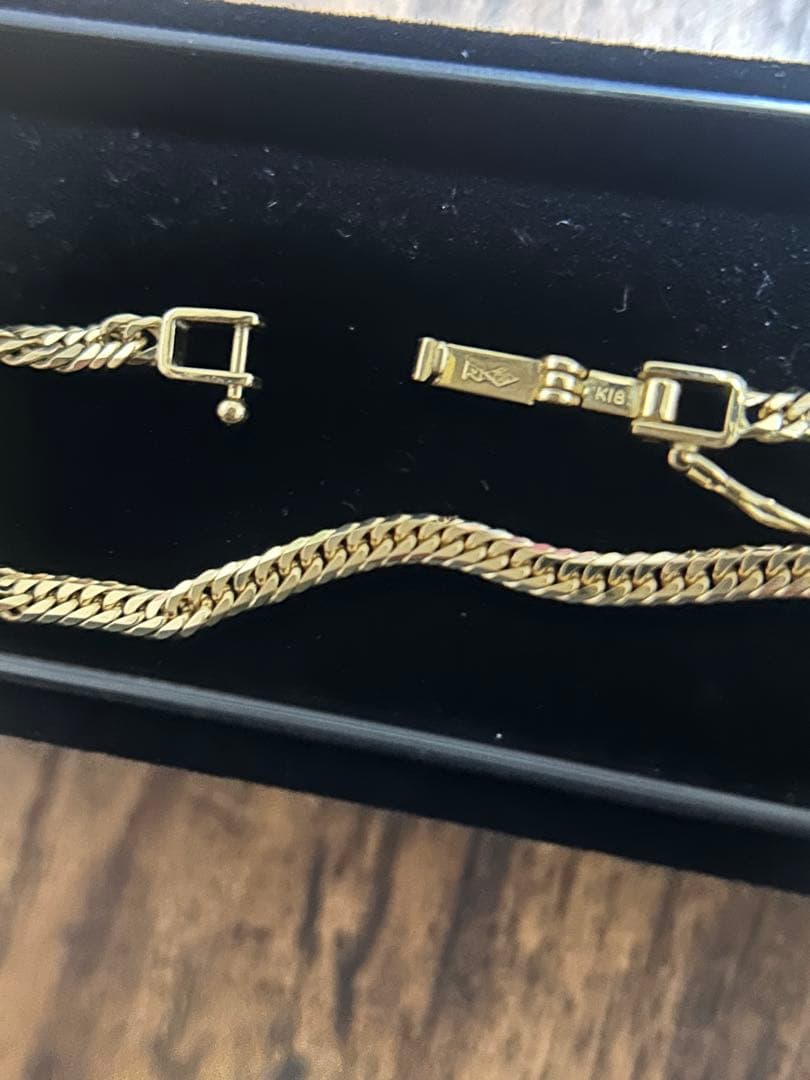 K18 6面カット ネックレス 50cm 約10g