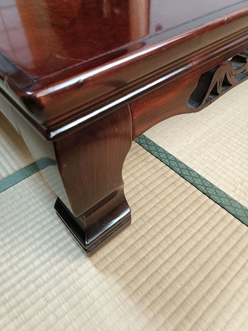 座卓　和室　ローテーブル　天然木化粧合板　年代物　昭和期　レトロ　アンティーク