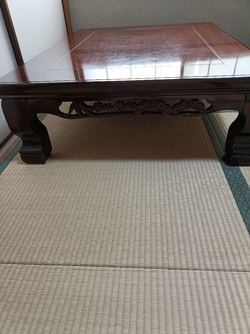 座卓　和室　ローテーブル　天然木化粧合板　年代物　昭和期　レトロ　アンティーク