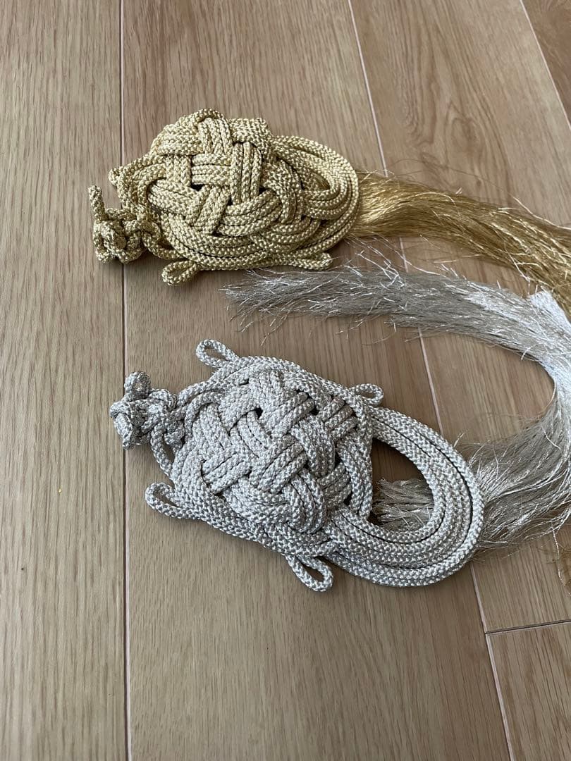 組紐　ハンドメイド　飾り亀　金銀