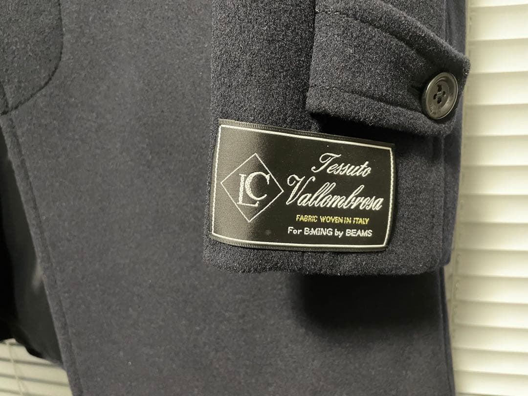 BEAMS ビーミング by ビームス スタンドカラーコート L ネイビー