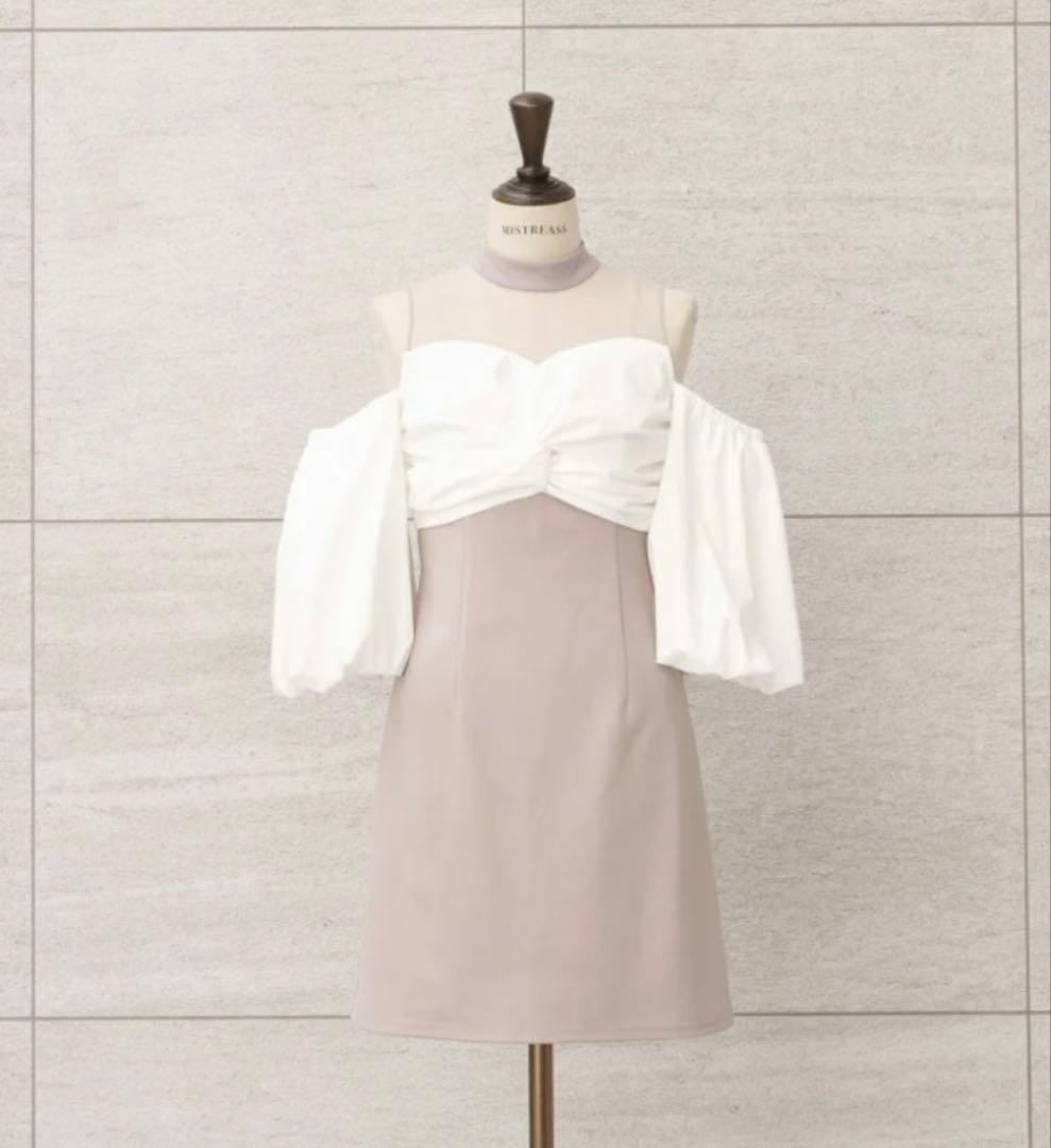 ミストレアスOpen Shoulder Bicolor Mini Dress