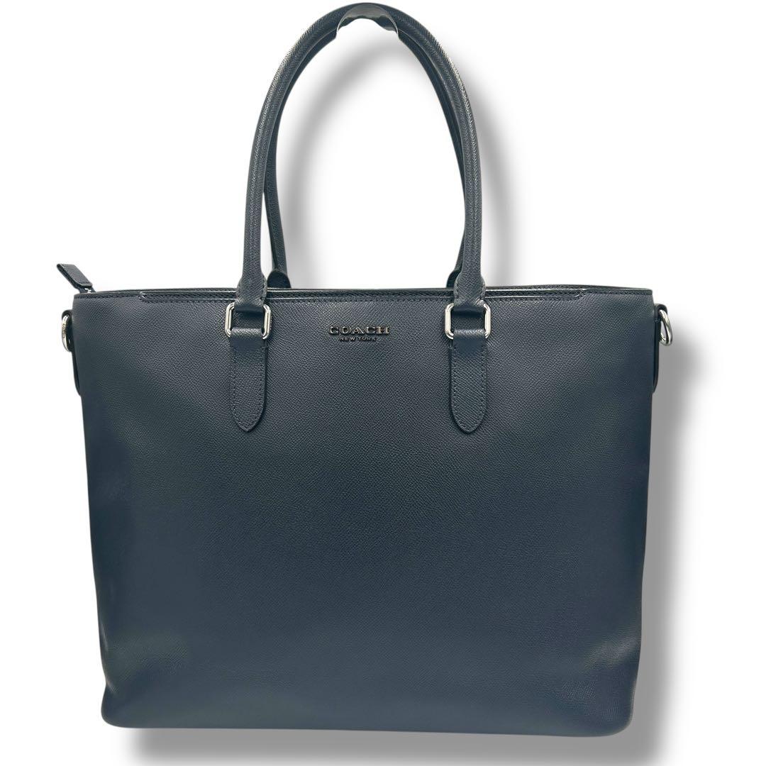 ☆美品☆【COACH】ベケット トートバッグ レザー ビジネス ネイビー
