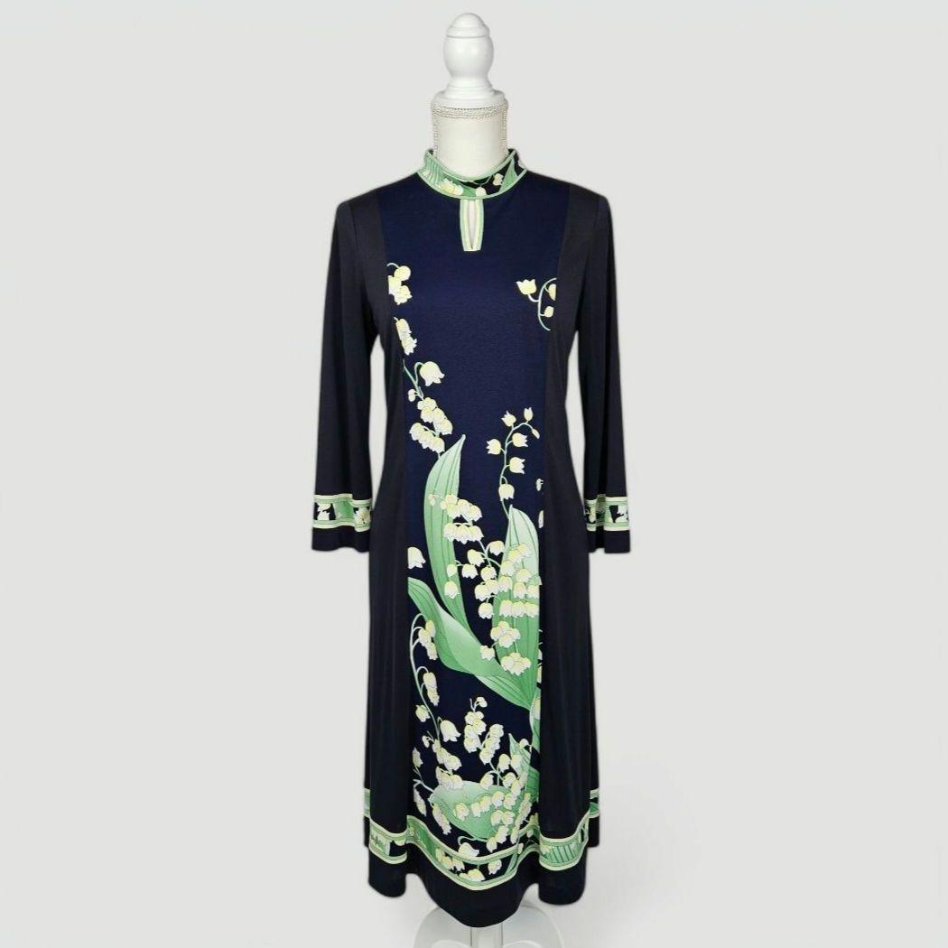 【試着のみ】レオナール　カンカン　ハイネック　ワンピース　フラワー　2023