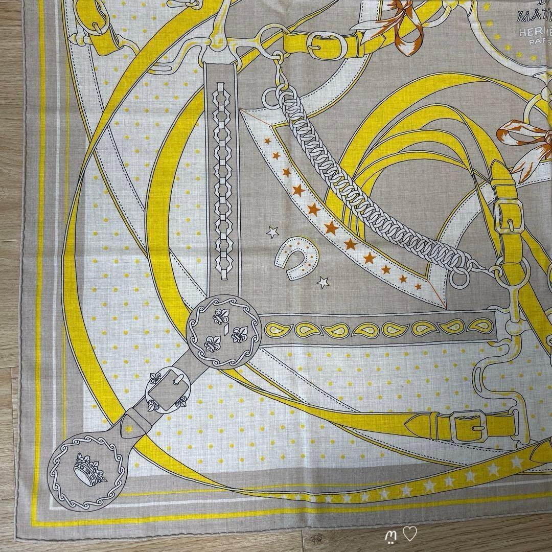 HERMESエルメス　カレジェアン　140　朝の散歩バンダナ　カシシル　ベージュ