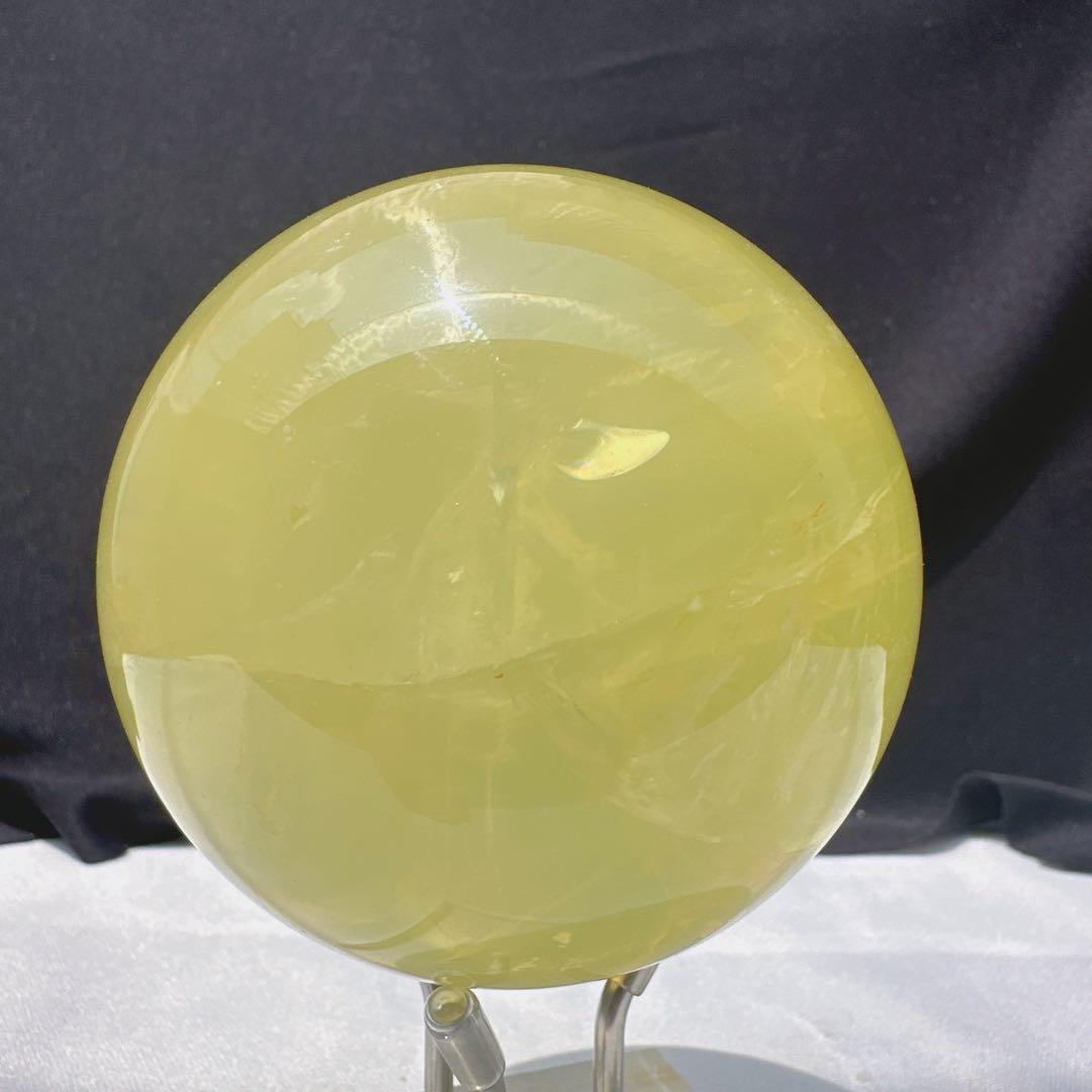 天然石 シトリンのスフィア　丸玉　置物E.30