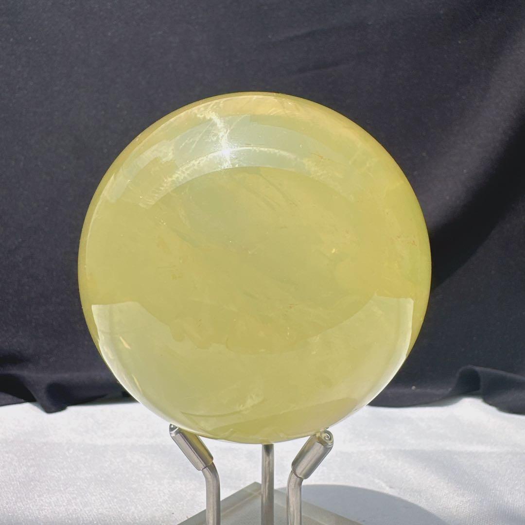 天然石 シトリンのスフィア　丸玉　置物E.30