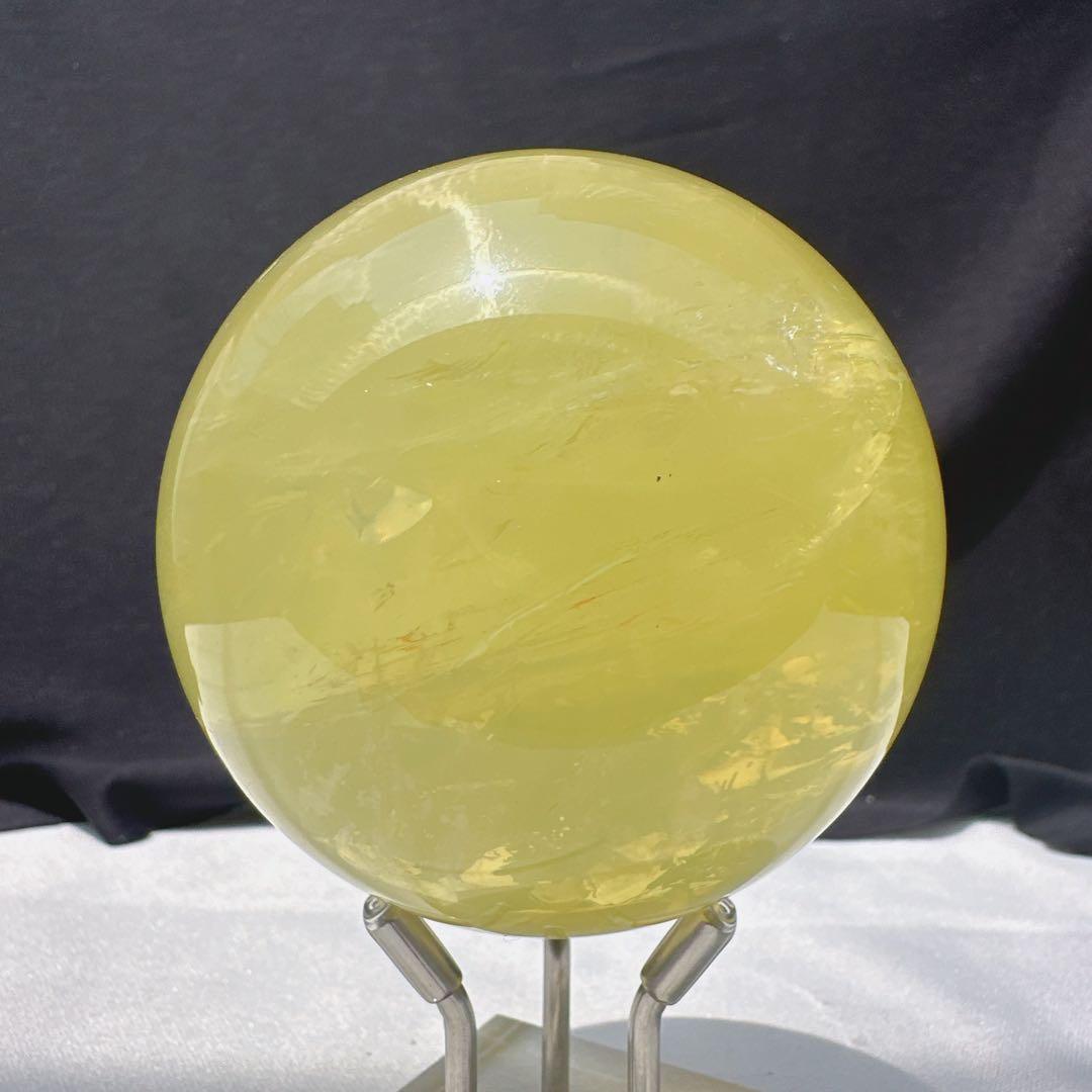 天然石 シトリンのスフィア　丸玉　置物E.30