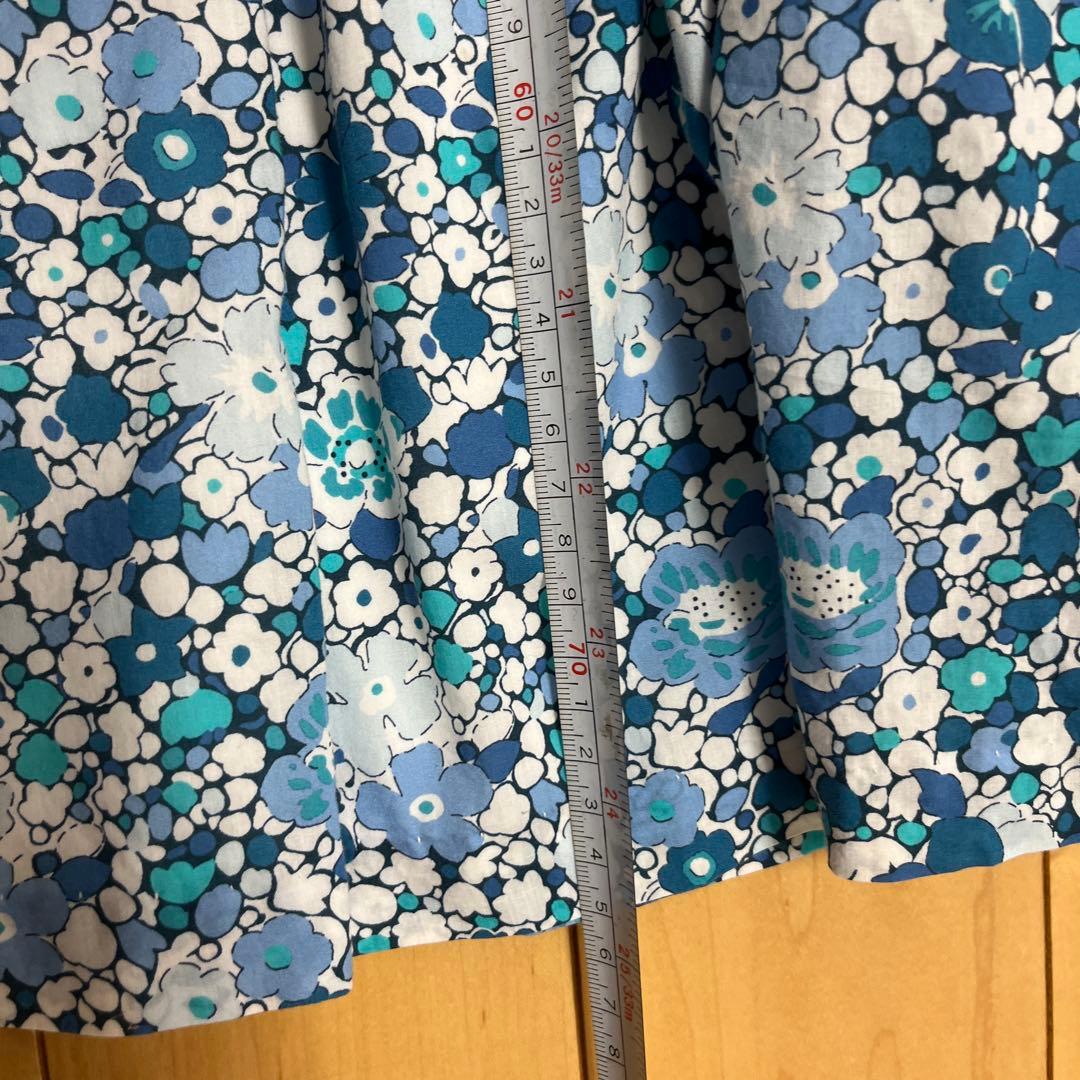 極美品⬛︎ジャカディJacadi青系花柄リバティ半袖ワンピース 150cm 12A