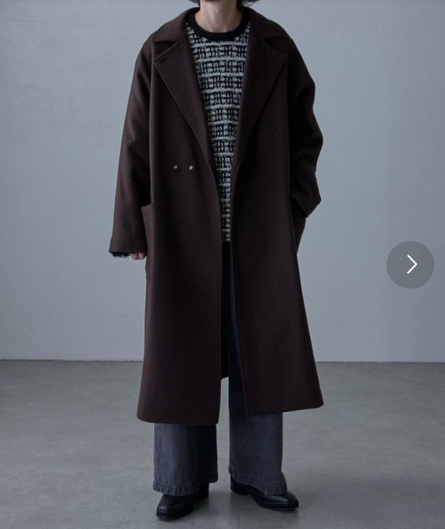 Lui’s　ハイクオリティ　メルトンオーバーコート　ダークブラウン　S