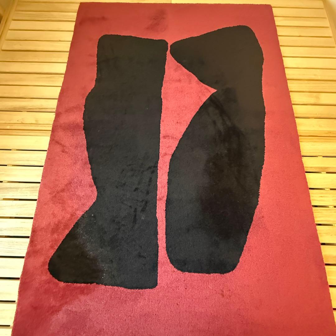 IDÉE イデー ヴィンテージラグ ワインレッド 抽象柄 総柄 178×120