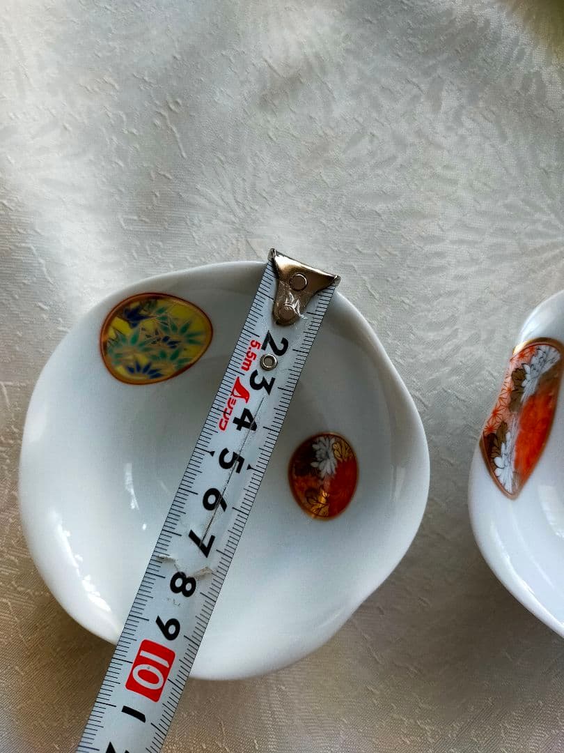 箱付【宮内庁御用達 深川製磁】寿赤絵 組皿・小皿/小鉢 7点セット