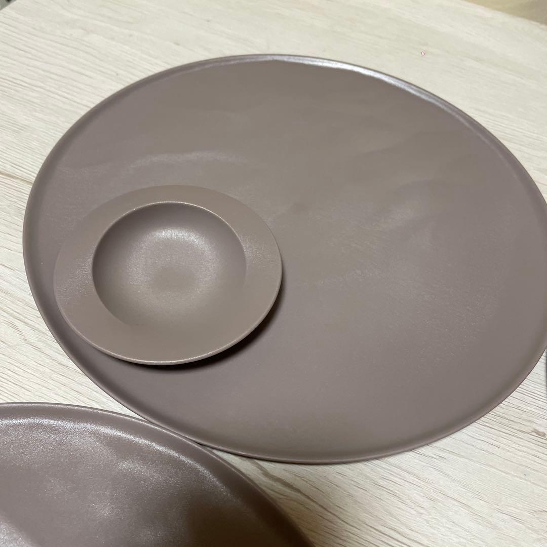 エイラス ARAS 大皿 27cm ピンクグレー 4枚セット 豆皿スクープ4枚付