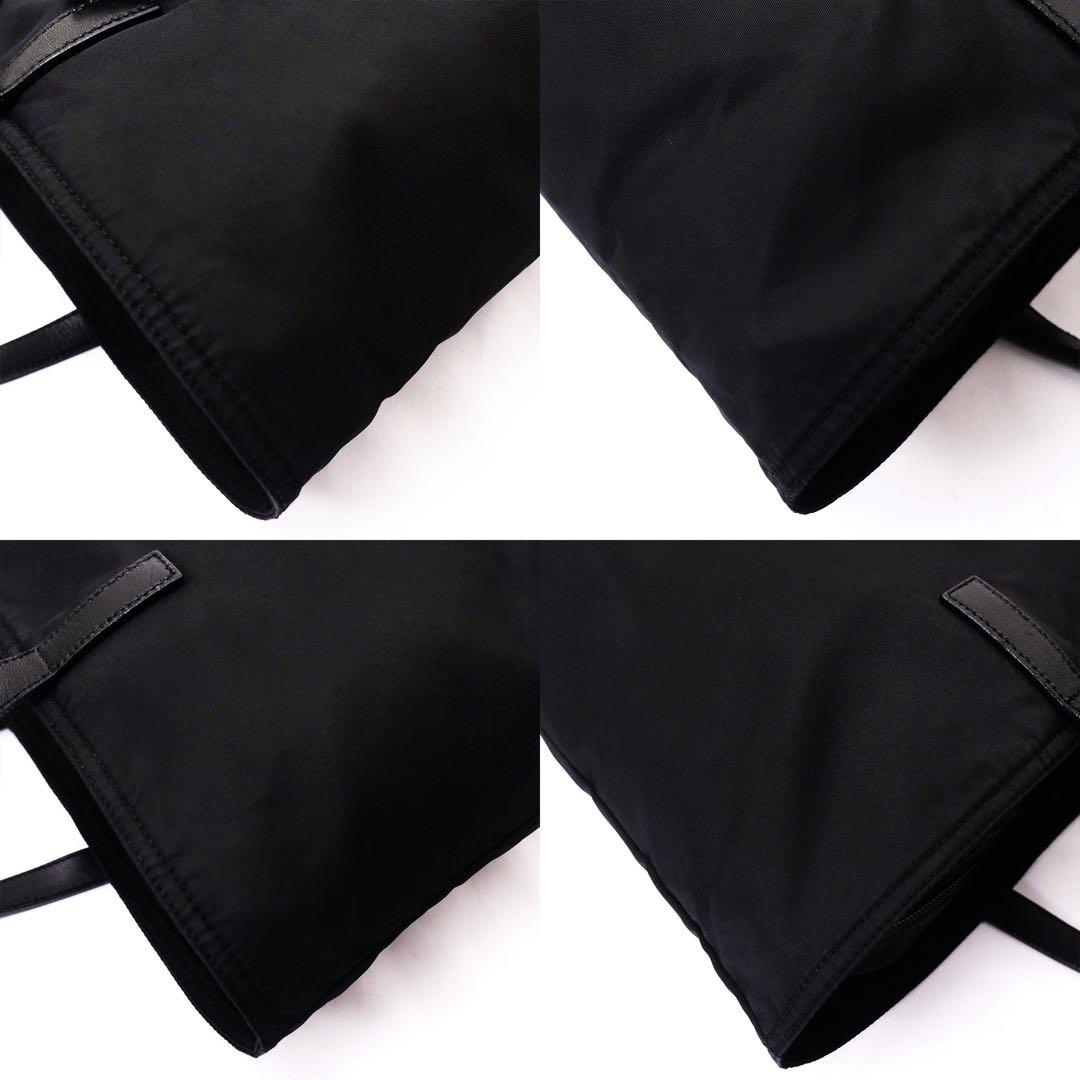 超美品 PRADA プラダ バッグ トートバッグ レザー ナイロン 黒