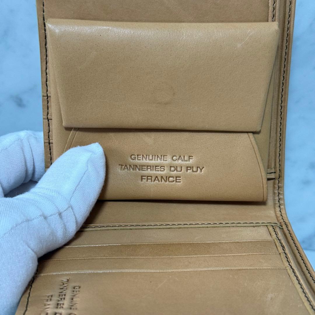 新品 未使用 フランス製 コノリー＆デュプイレザーウォレット 二つ折り財布 本革