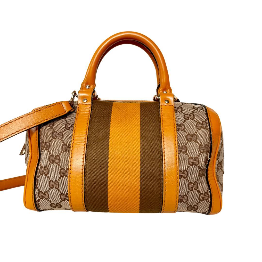 GUCCI グッチ　GGキャンバス　ボストンバッグ　２way　シェリーライン