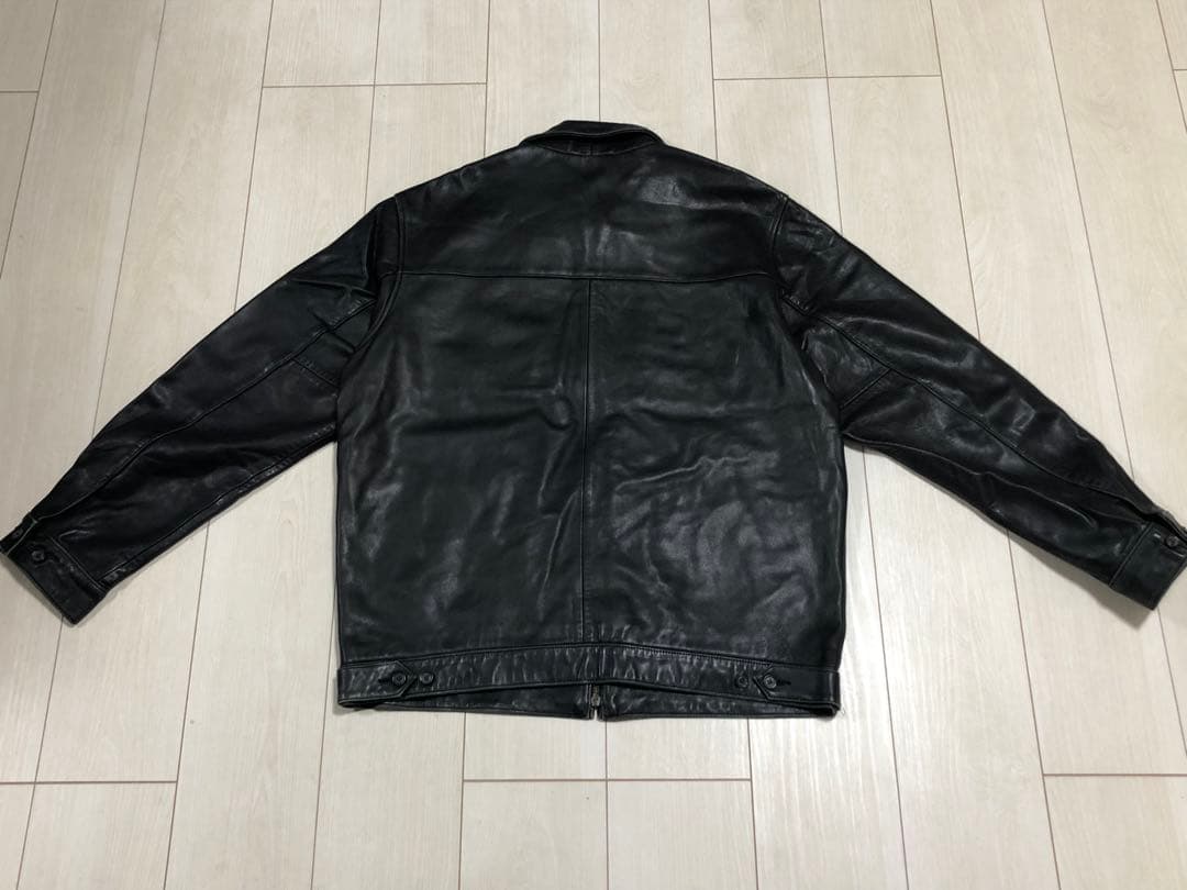 【美品L】ラルフローレン　レザージャケット　BLACK スイングトップ