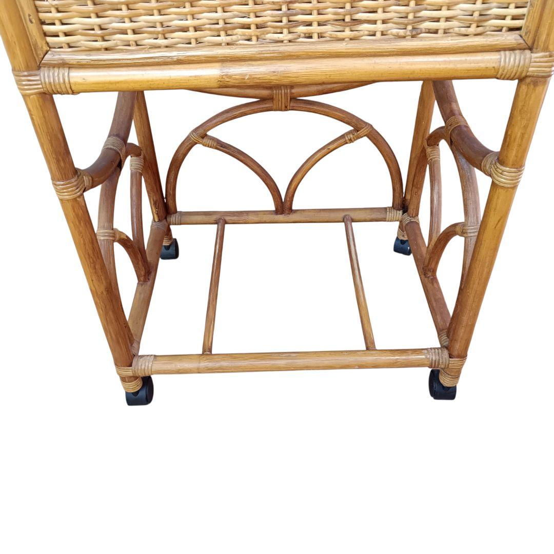 希少　飴色ラタン収納 ランドリーラック バスケット キャスター付き