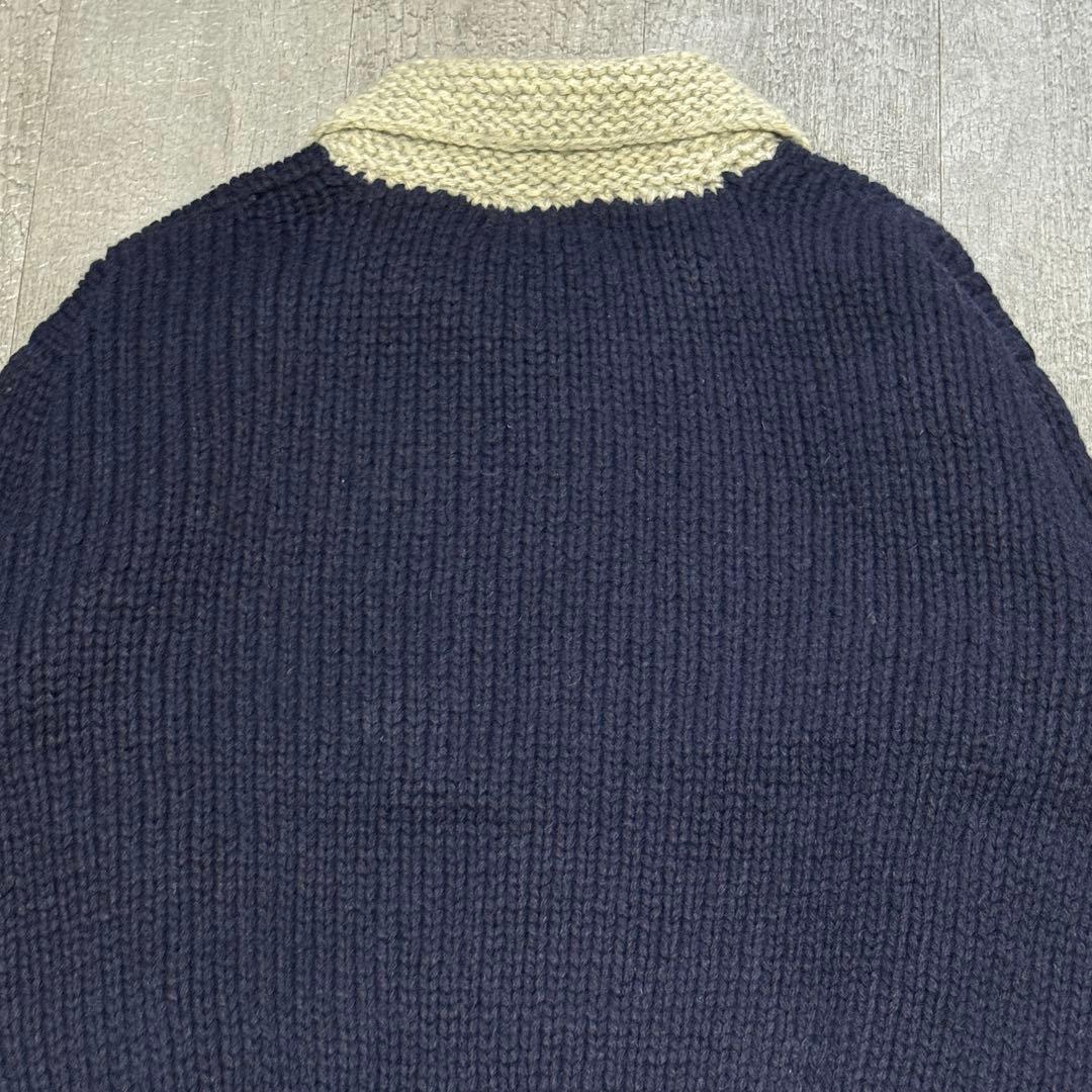 90s ラルフローレン カウチン ロゴ ニット wool アメカジ USA 美品