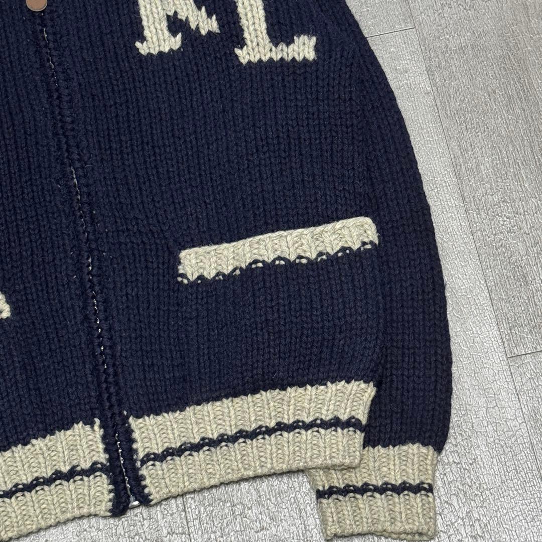 90s ラルフローレン カウチン ロゴ ニット wool アメカジ USA 美品
