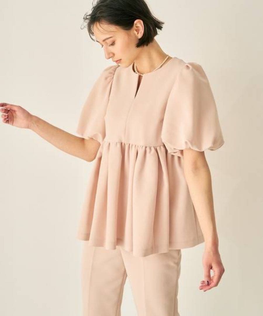 アナイ　ライトダブルクロス　ペプラム　ブラウス