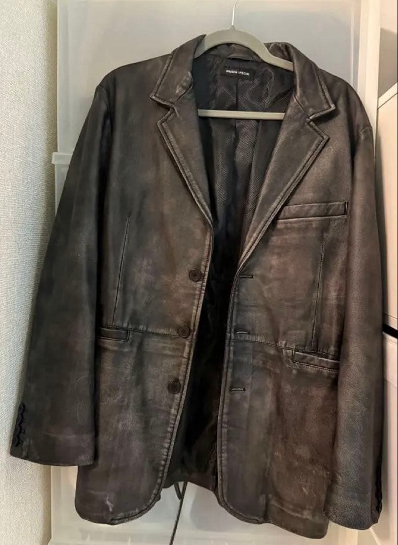値下げMAISON SPECIAL LeatherTailored Jacket