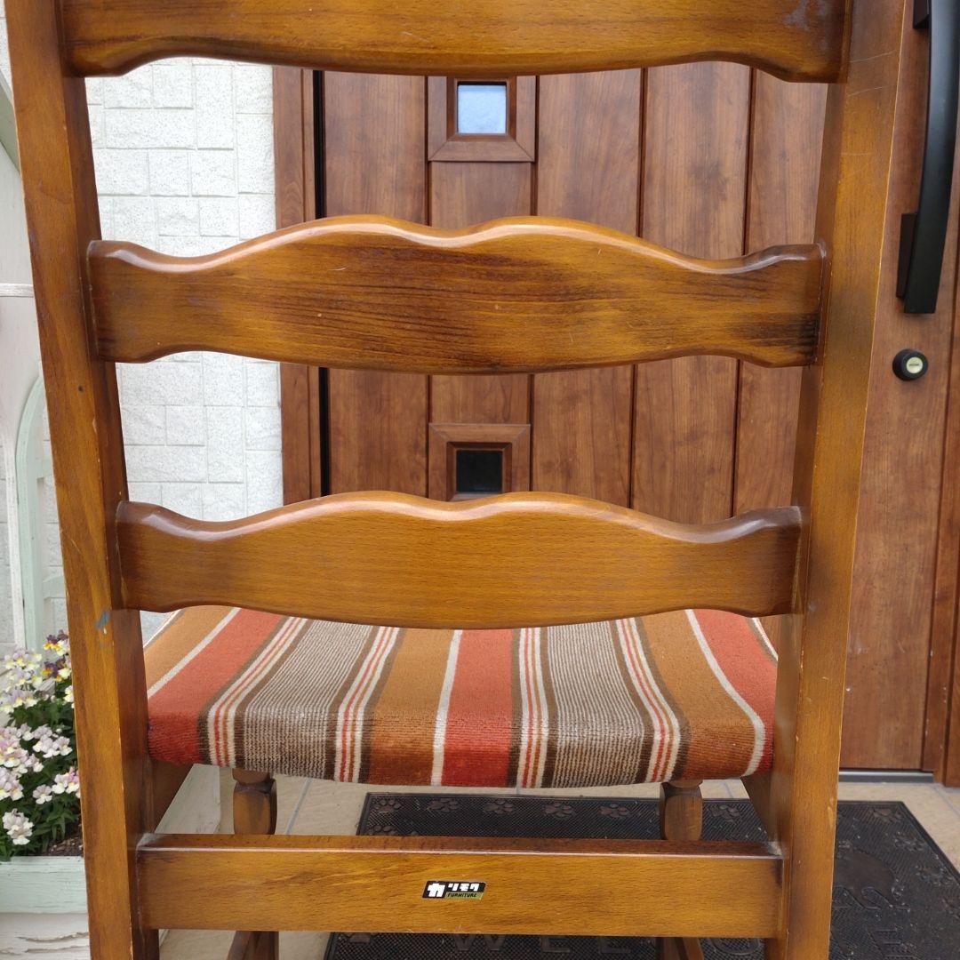 カリモク　アンティーク 木製チェア 2脚セット