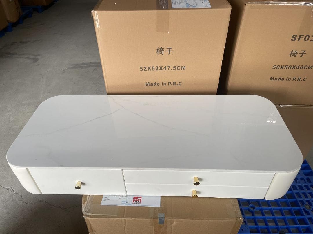 モダンホワイトドレッサー デスクのみ 訳あり品写真をご確認 204-100-06