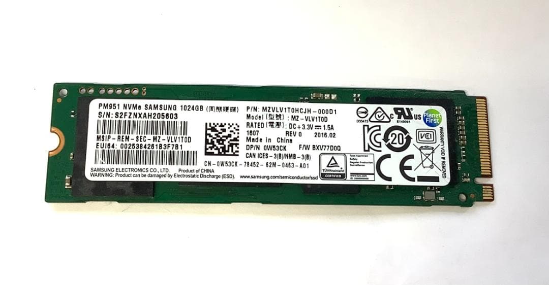 ②-WA445-SAMSUNG NVMe 1TB SSD 1点