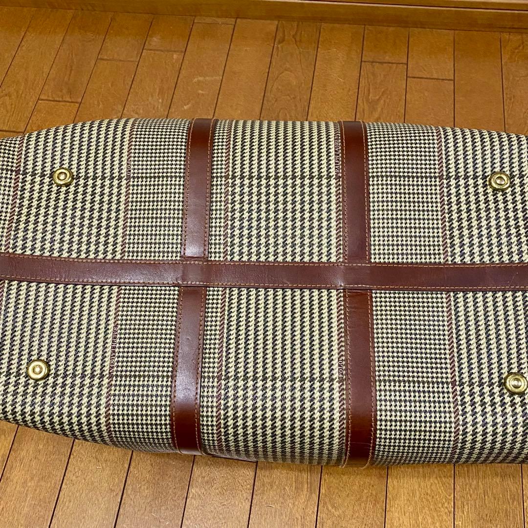 【美品】POLO RALPH LAUREN 千鳥格子 ボストンバッグ 大容量
