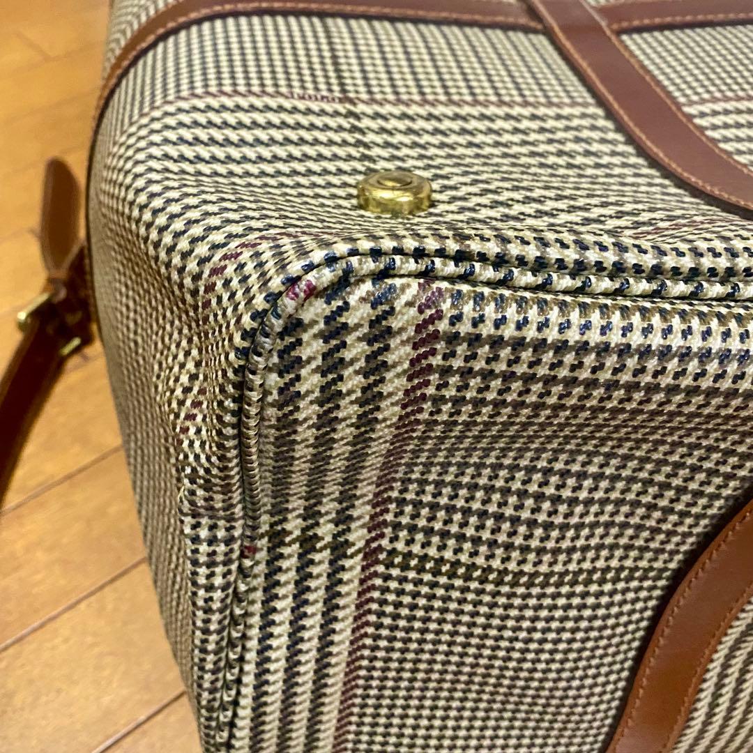 【美品】POLO RALPH LAUREN 千鳥格子 ボストンバッグ 大容量