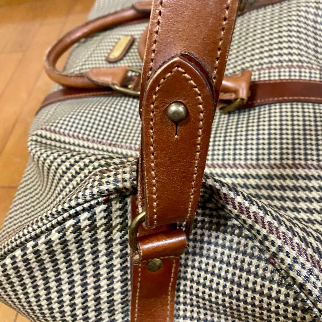 【美品】POLO RALPH LAUREN 千鳥格子 ボストンバッグ 大容量