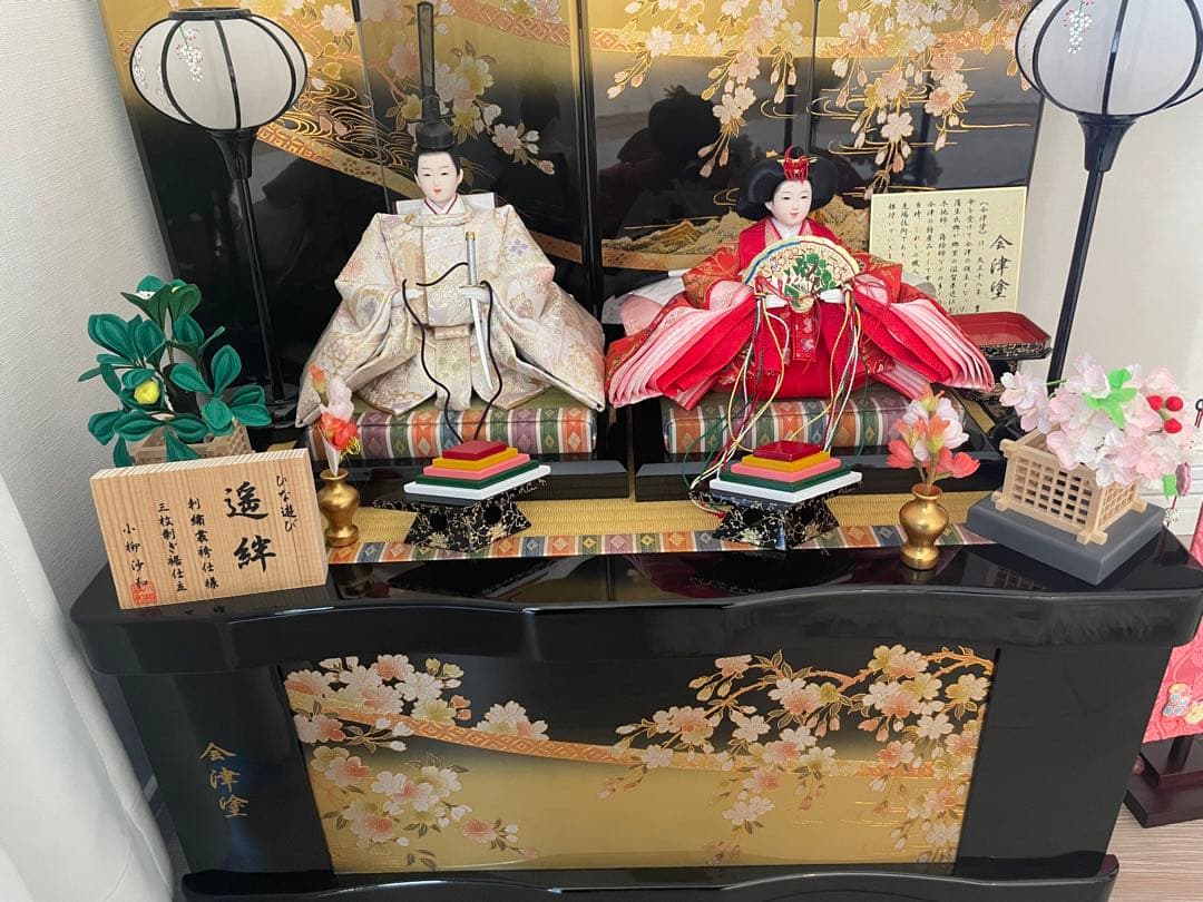 高級雛人形 会津塗り親王飾り 会津塗り　雛人形セット　日本人形　雏娃娃