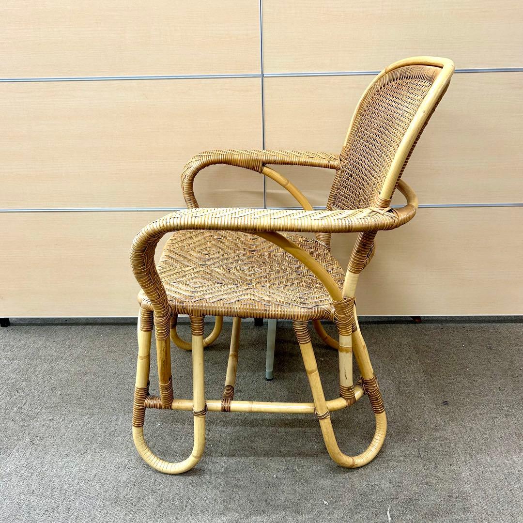 【国産・高級】おみねらたん　レトロラタン　アームチェア