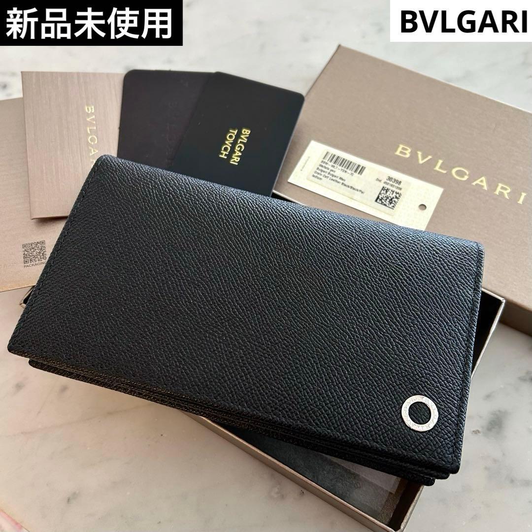新品未使用　BVLGARI ブルガリマン　2つ折り長財布　ブラック30398