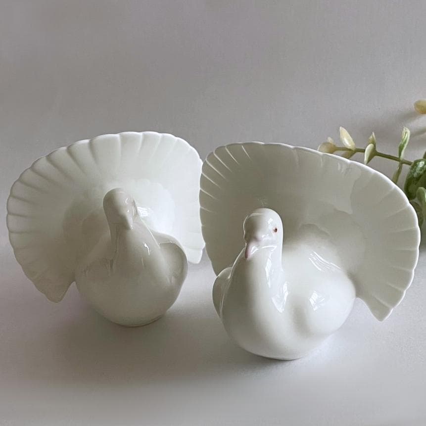 ノリタケ 鳩 ラブバード フィギュリン 鳥 置物