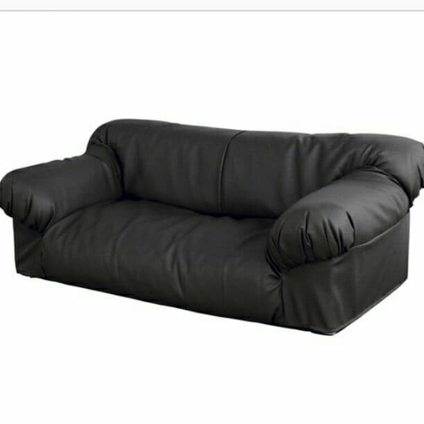 2人掛けソファー ソフトレザー　ブラック