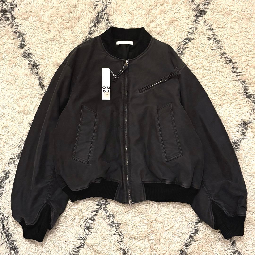 【名作】25AW OUAT 012 ブラック ボンバージャケット　MA-1 短丈
