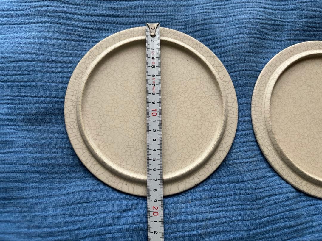 船串篤司さんプレート 貫入 2枚セット　直系約18cm