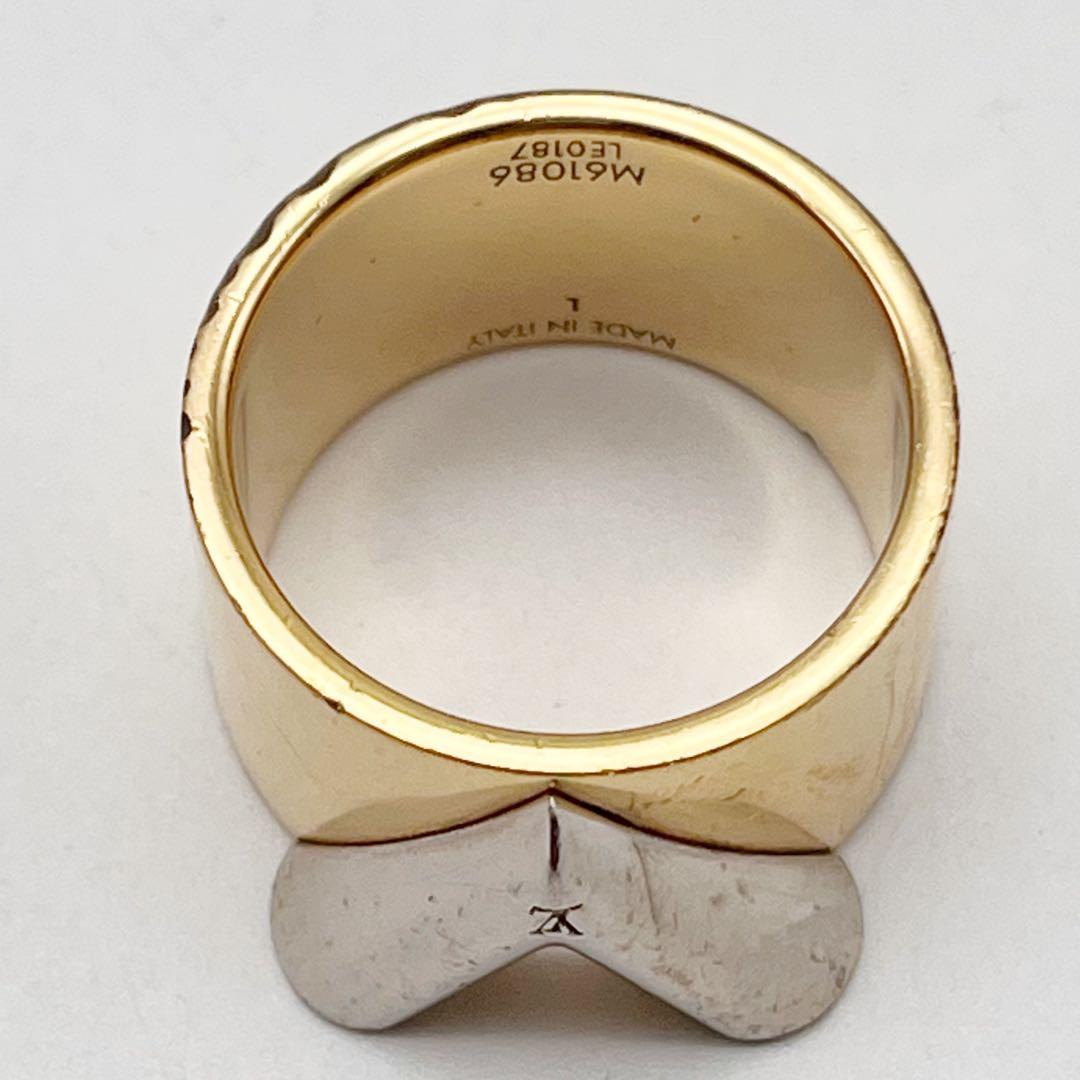 ルイヴィトン エセンシャル V リング 指輪 L 約16号　ゴールド　シルバー