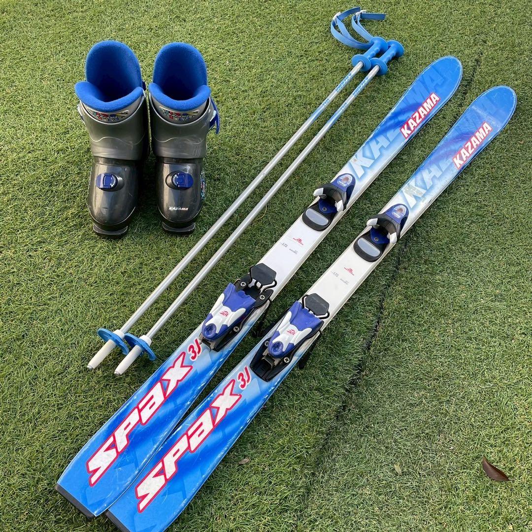 スキー　子ども　ジュニア　3点セット　スキー板　ブーツ　ストック　男の子　130