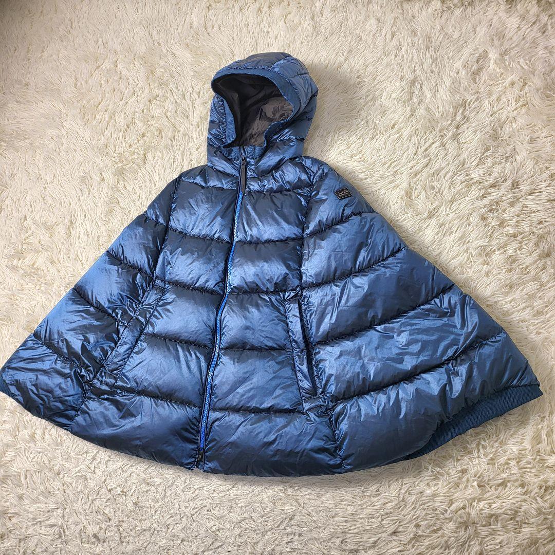 【極美品】AIGLE バベリーポンチョダウン ブルー　S