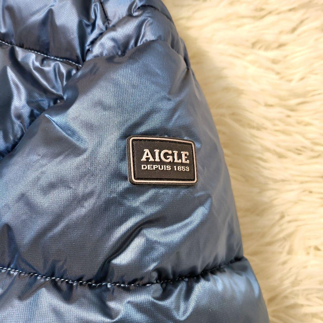 【極美品】AIGLE バベリーポンチョダウン ブルー　S