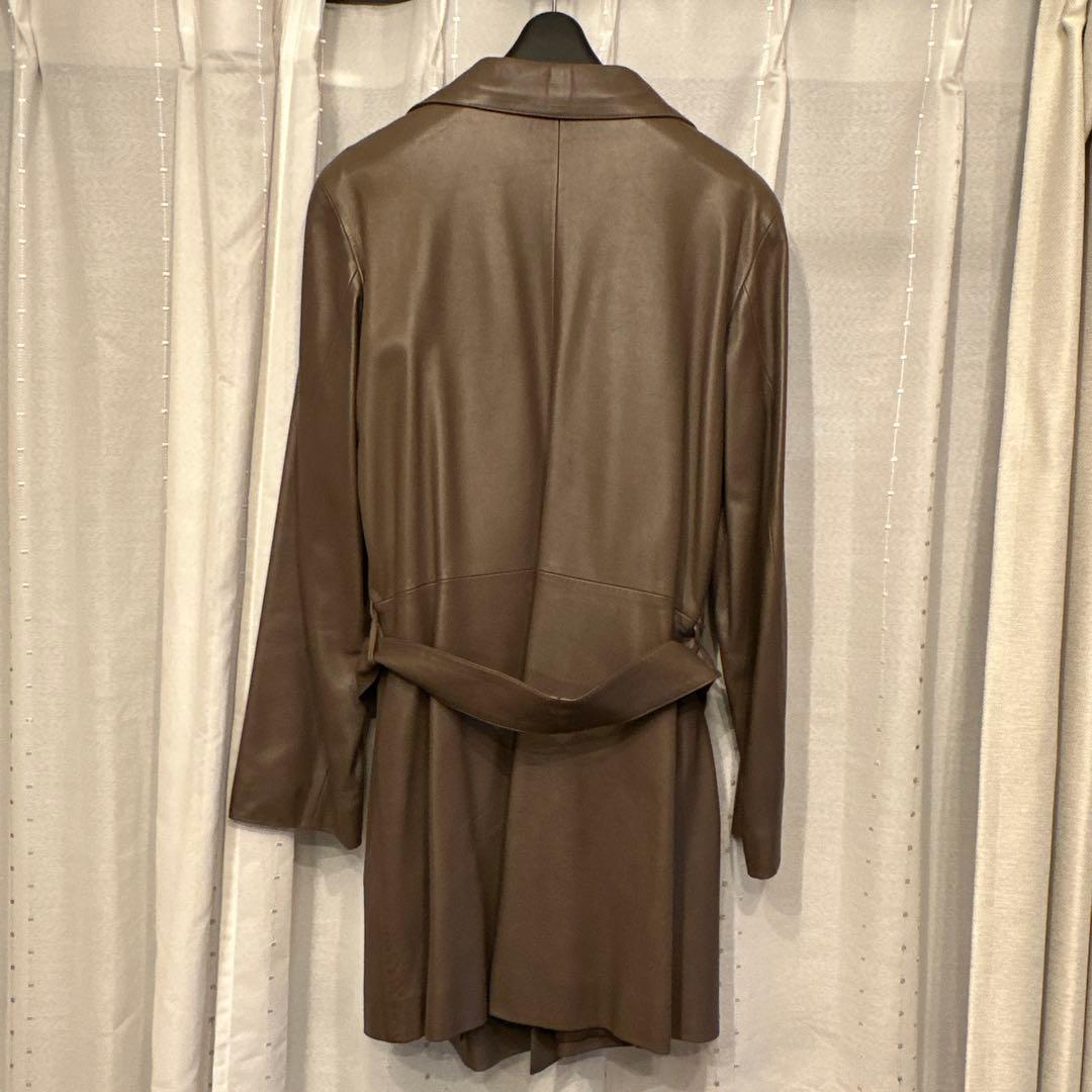 値下げしました！アニエス・ベー　ブラウン レザー トレンチコート