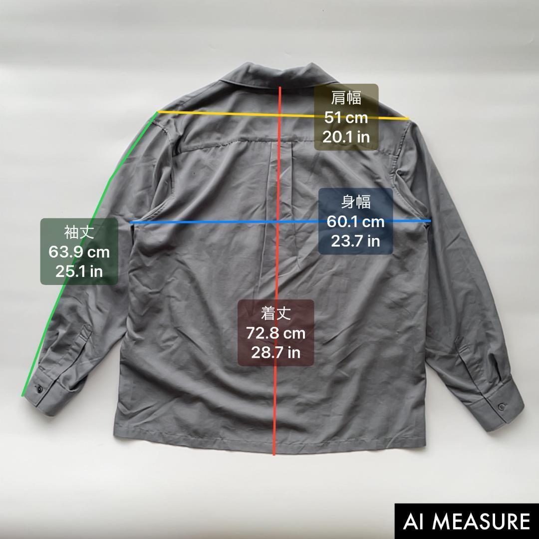 ユニバーサルプロダクツ オープンカラーシャツ 開襟 長袖 Lサイズ グレー