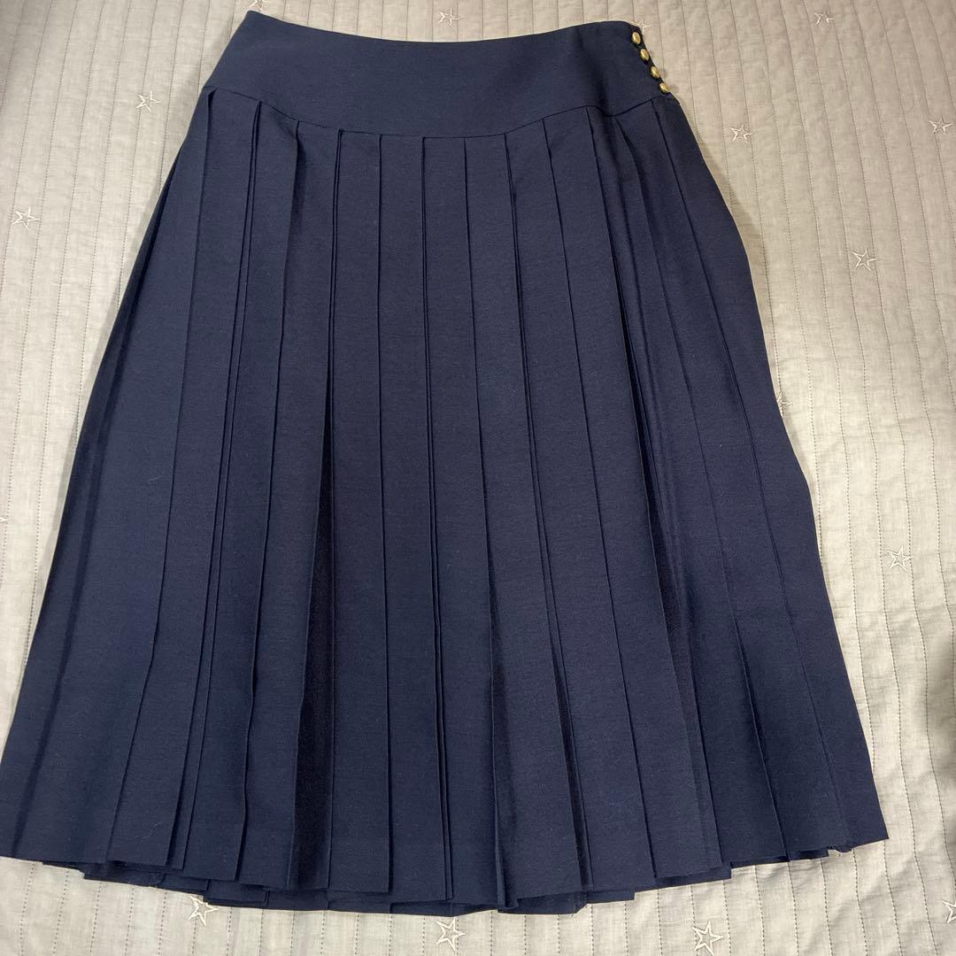 minä perhonen calm ネイビー プリーツスカート