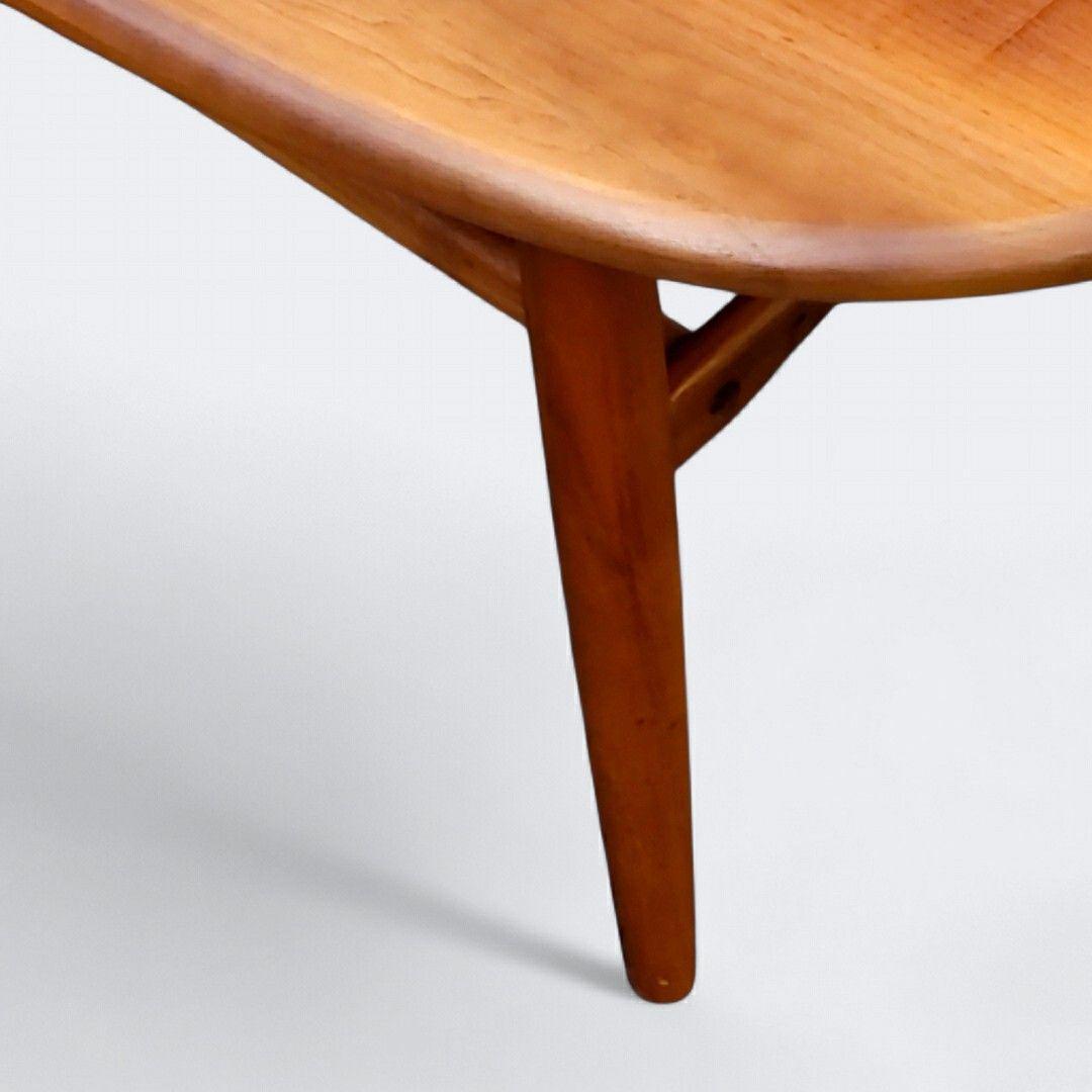 北欧 無垢 オーバル センターテーブル 棚付 コーヒーテーブル