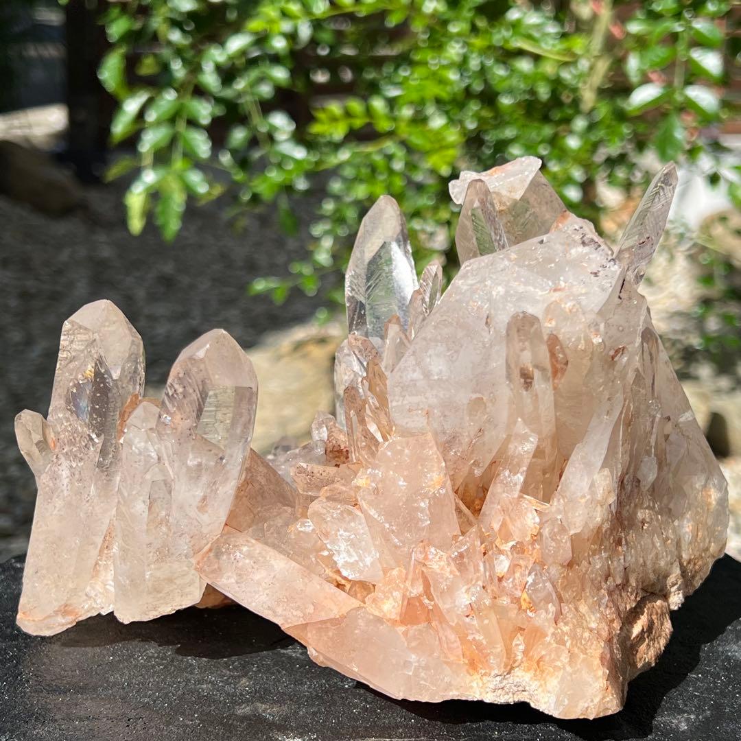 ✳️極稀品✨タンジェリンパワーと高透明度✨極上透明度 水晶クラスター 天然石 原石