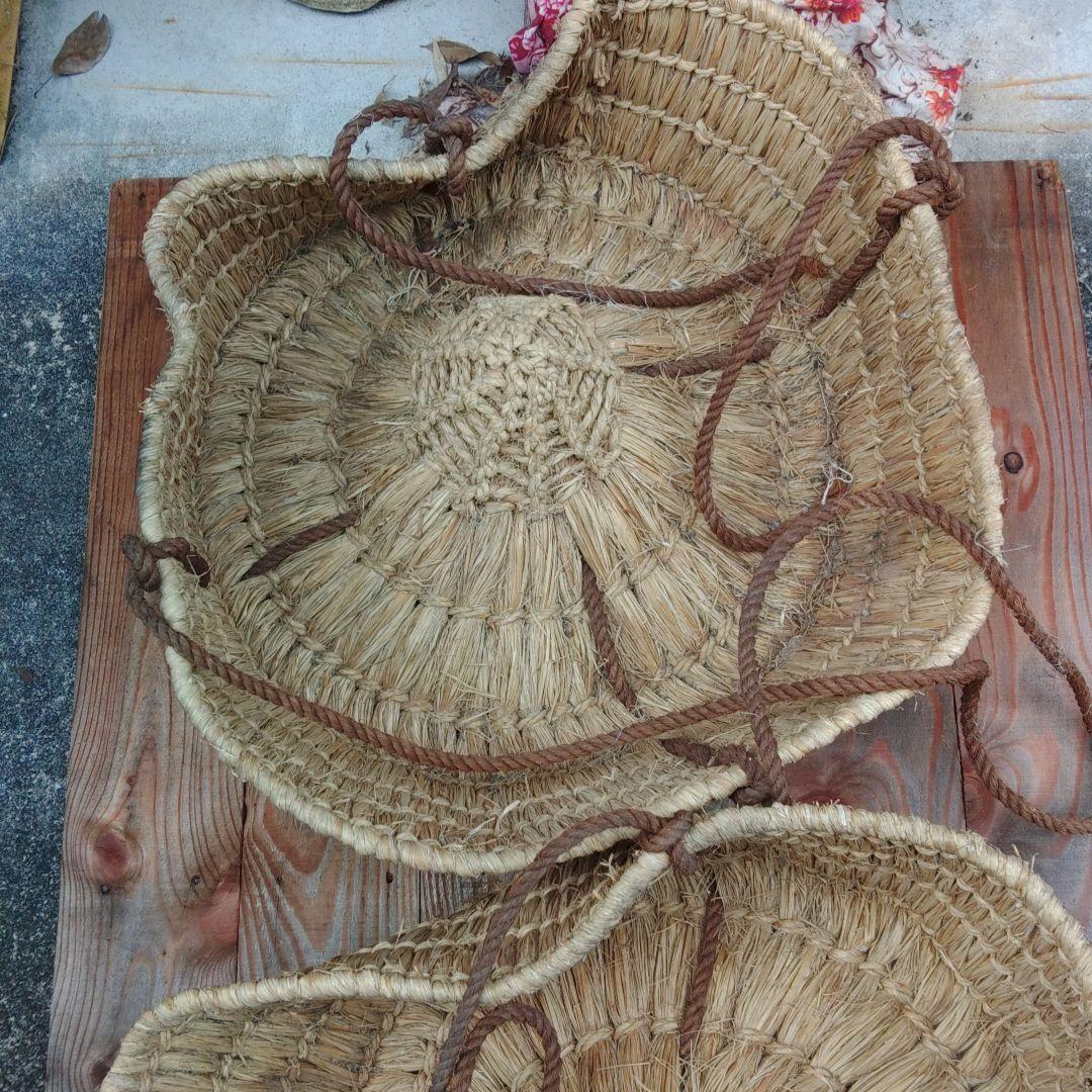 昭和レトロ　民芸　藁テゴ(運搬用具)